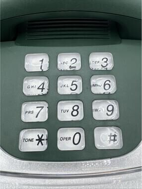 Vintage Lenoxx Sound Hunter Green KB-1305 Telephone Clear Edge Push Button